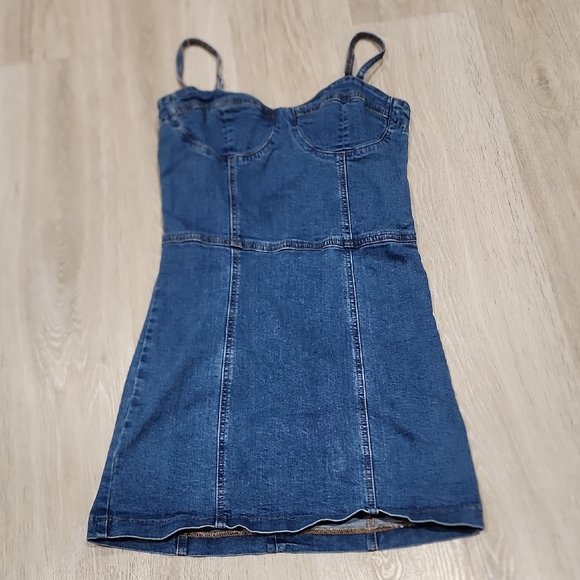 PacSun Dresses & Skirts - PacSun Blue Denim Bustier Midi Dress